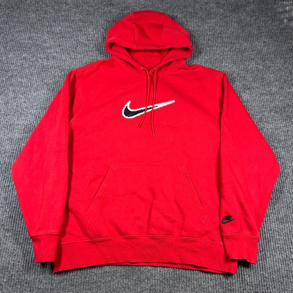 Nike Other - Nike Mens Pixelated Swoosh Fleece Hoodie Red HV0854-657 XL